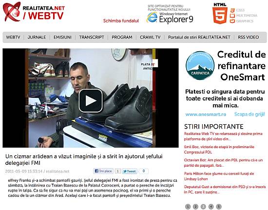 realitatea web tv Realitatea WebTV cu HML5