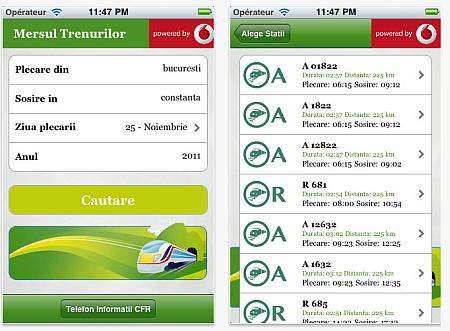 Mersul Trenurilor iOS Mersul Trenurilor iOS Vodafone anunță câștigătorii concursului de aplicații de la Webstock 2011