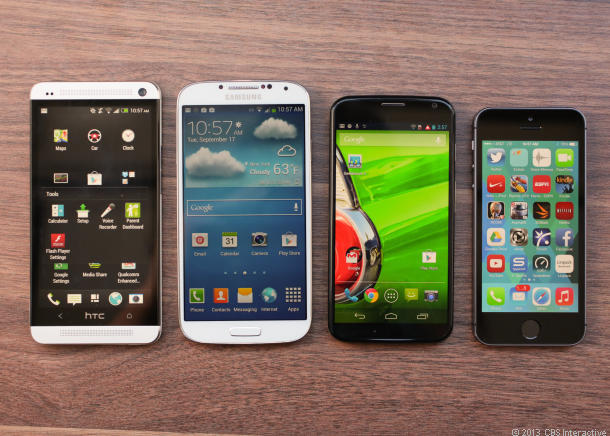 HTC One, S4, Moto X, iPhone 5S
