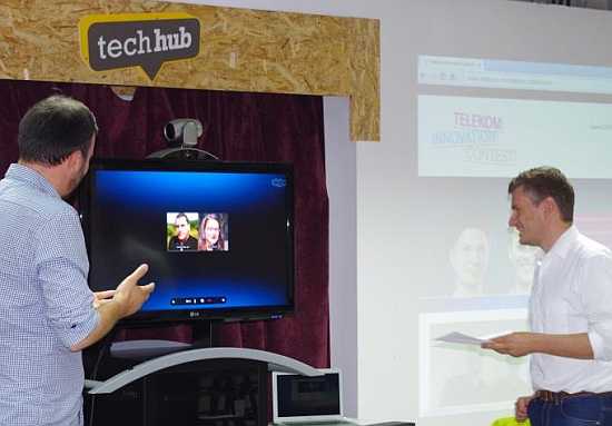 Asiquo presenting via Skype the winning idea