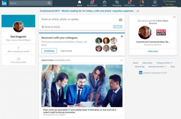 Redesign LinkedIn și niște reclame amuzante - ComputerBlog.Ro