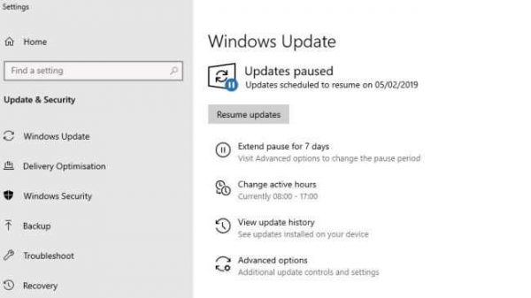 windows 10 1093 update paused