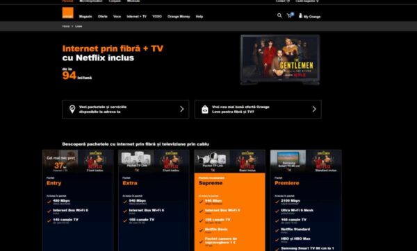 pachete fibra TV Orange